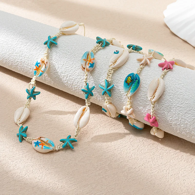 Shell Starfish Adjustable Necklace + Bracelet