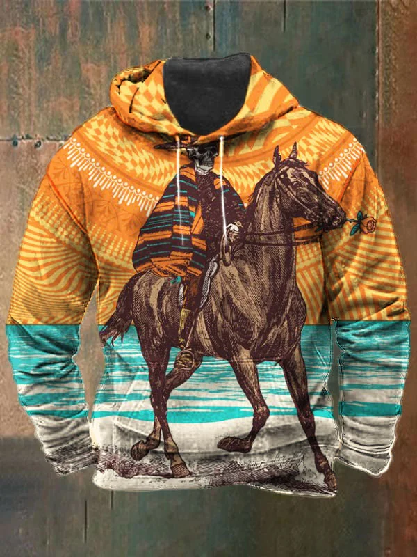 Unisex Skull Print Heavyweight Hoodies