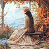 Victorian Girl-14CT Stamped Cross Stitch 50*50cm/19.69*19.69in