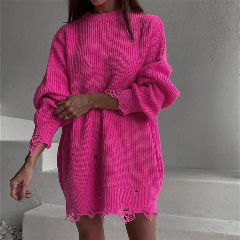 2021 Winter Women Knitted Sweater Casual O Neck Long Sleeve Pullovers Y2K Fashion Autumn Oversized Party Club Sexy Sweaters
