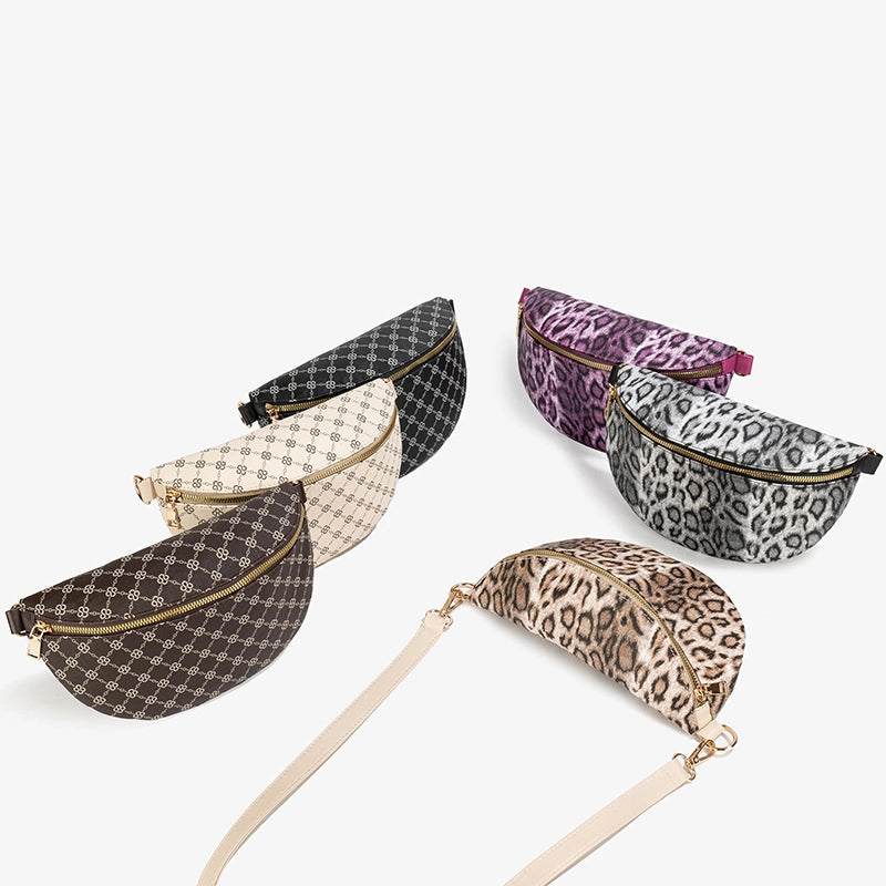 Fashion Crossbody Waist Bag Women's Bag Trendy Leopard Dot Bag Portable Commuter Women's Shoulder Messenger Bag