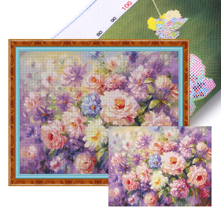 Spring Brand A Field Of Flowers - Printed Cross Stitch 11CT 126*97CM