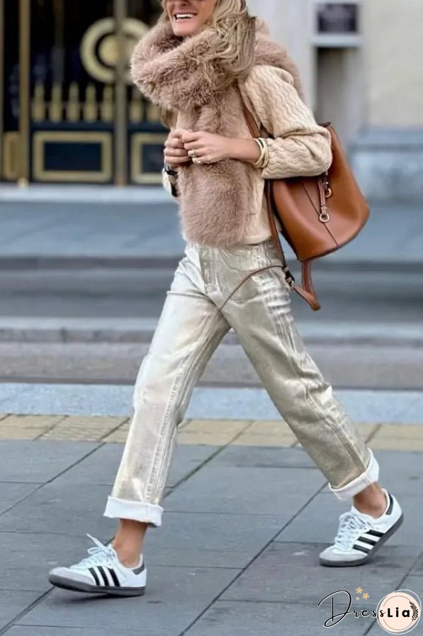 Wave Pattern Knitted Sweater