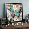 Framed Diamond Painting - Special Shaped - Butterfly Flower (25x25cm)