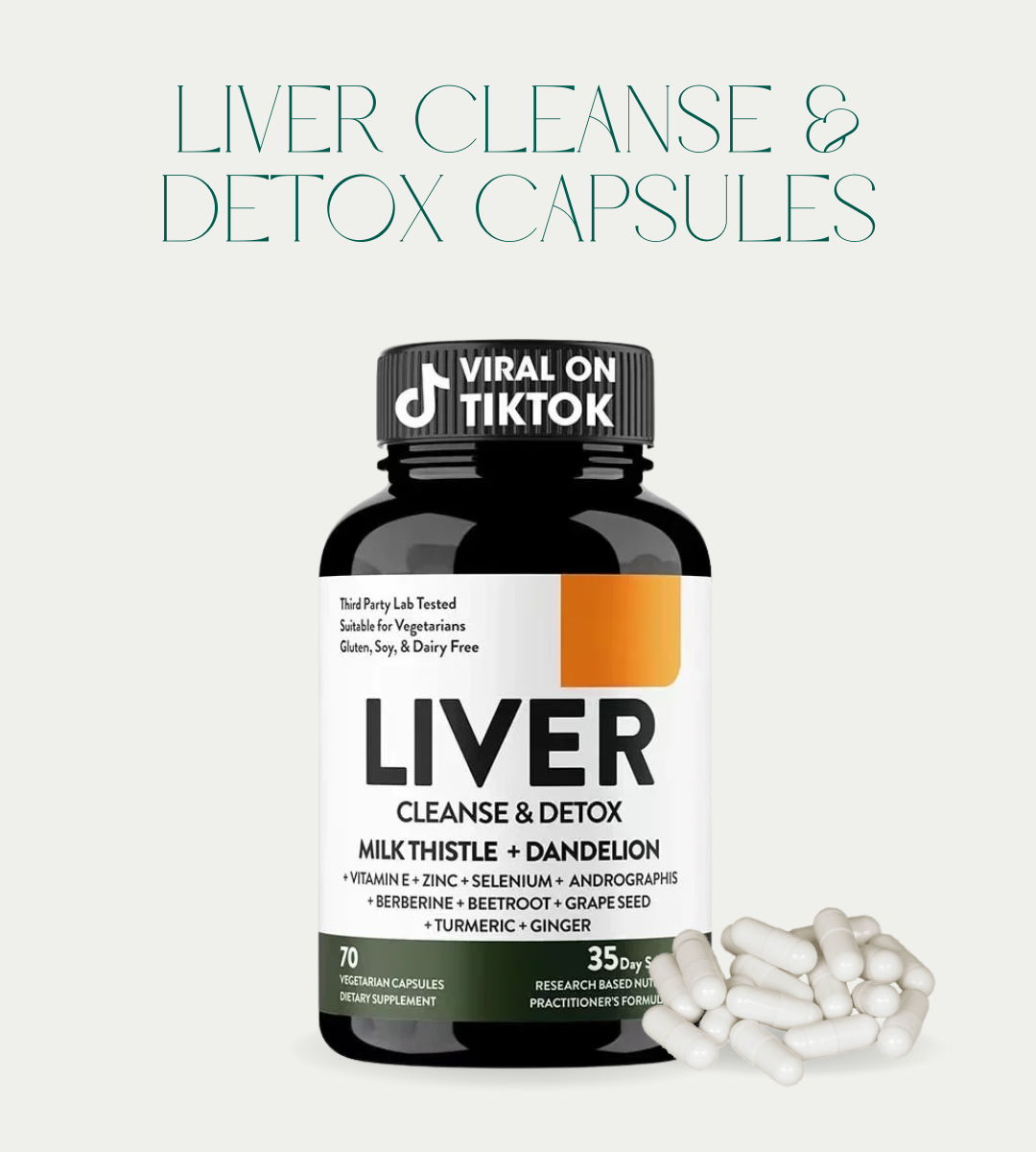 Liver Renew Cleanse Detox. Repair & Support |70 Capsules| 1 Month+ Supply (Pack of 1)| Herbal Supplement for Liver Health| Milk Thistle Dandelion Root with 9 Minerals