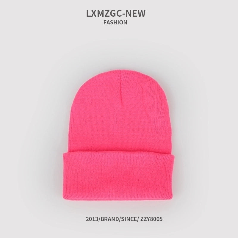Pure Color Double-layer Warm Korean Style Knitted Hat