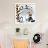 Winter Cat And Bird-11CT Stamped Cross Stitch 40*40cm/15.75*15.75in tapestrymarket