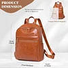 BAIGIO 2in1 Rucksack Damen Elegant Schulrucksack Reiserucksack Mittelgroß Schule Laptop Tasche PU Leder Cityrucksack Women Backpack Travel School Daypack Damenrucksack Damentasche, Braun