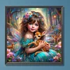 Diamond Painting-DIY Full Round Drill Girl And Deer