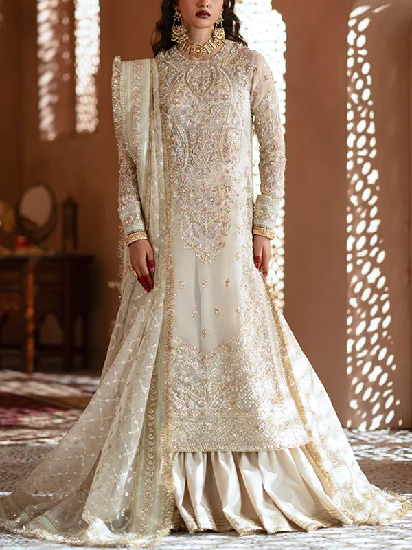 Round Neck Lace Solid Color Sequin Dress