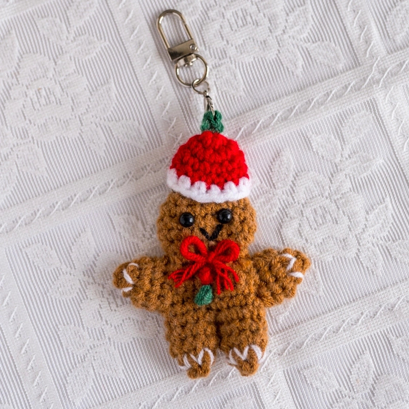 Cute Gingerbread Plush Christmas Bag Pendant Keychain