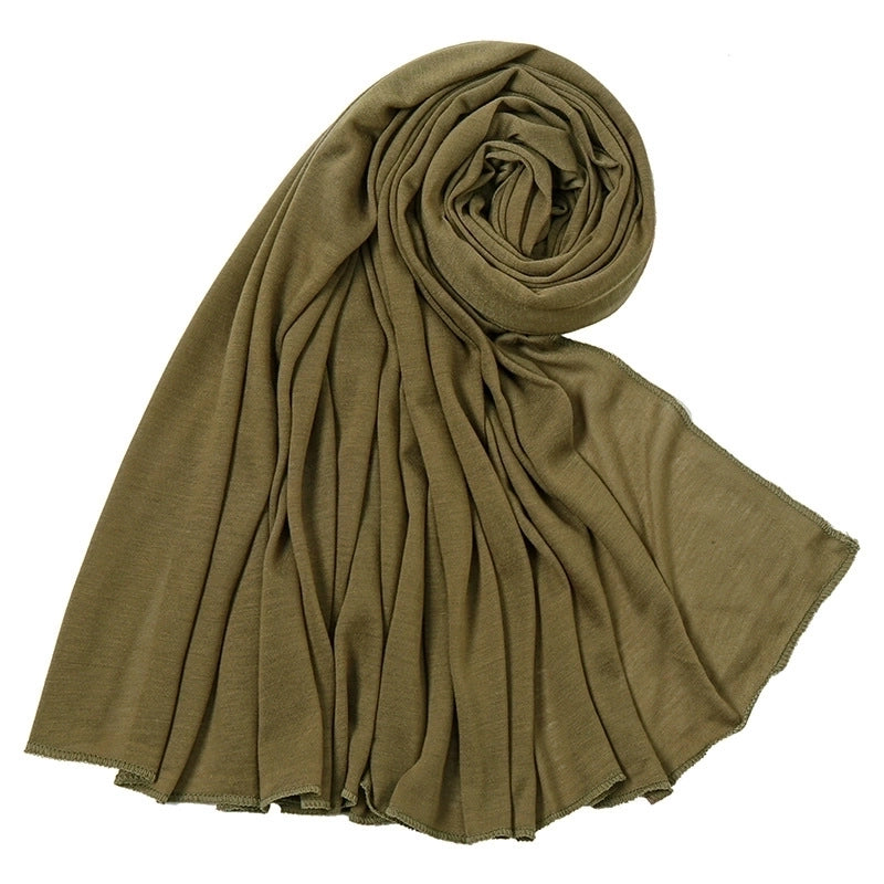Women’s Minimalist Solid Color Mercerized Cotton Winter Scarves