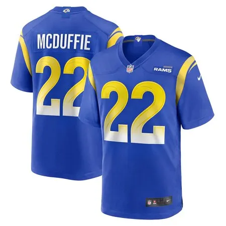 Youth Los Angeles Rams #22 Trent McDuffie Royal Game Jersey