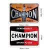 2PCS bougie d’allumage championne - Ensemble de panneaux en métal(20*30cm/30*40cm) - Garage