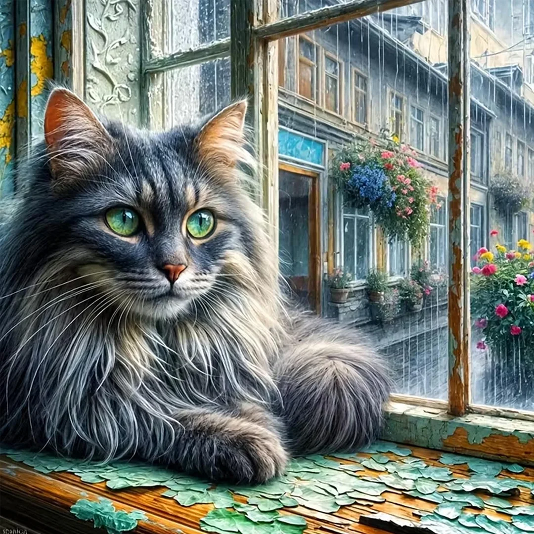 Diamond Painting - Full Round Drill - Cat(Canvas|Canvas|40*40cm)