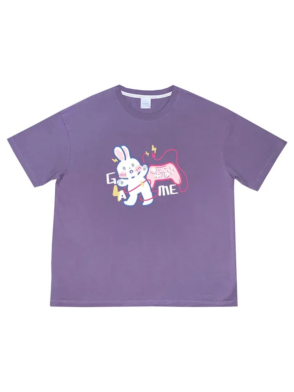 Women Blouse Jewel Short Sleeves Cute T-Shirt Novameme