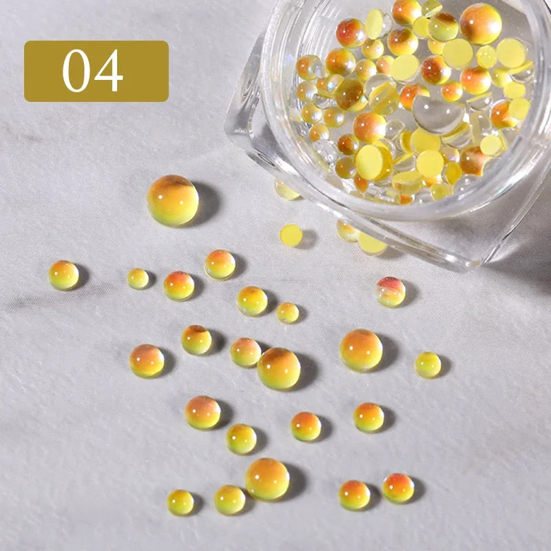 Candy Colors Mixed Size Love Heart Design 3D Nail Art Decoration Glass Crystal Beads AB Rhinestones DIY Flatback Acrylic Stones-Nail Inspo