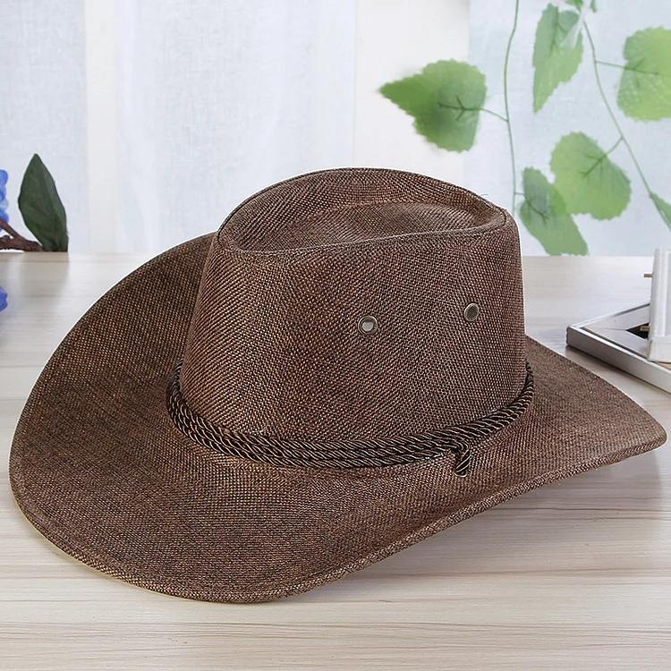 Linen styled western cowboy hat