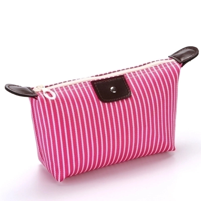 Women's Small All Seasons Polyester Oxford Cloth Satin Stripe Basic Dumpling Shape Zipper Cosmetic Bag Wash Bag