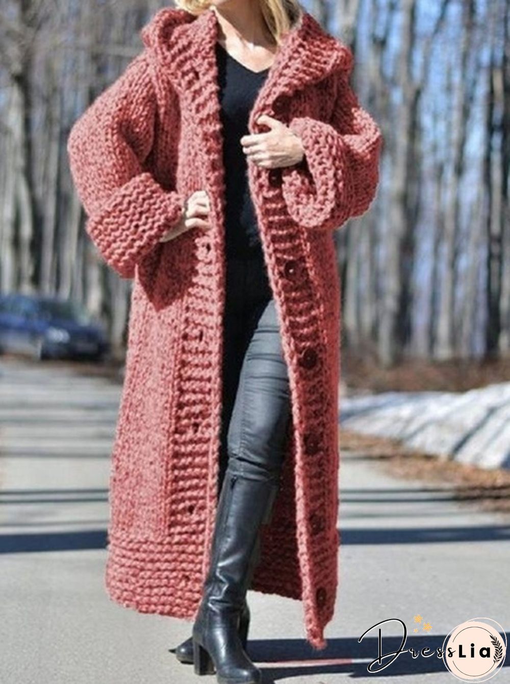 New Fashion Women Autumn Winter Long Sleeve Knitted Cardigan Coat Casual Streetwear Hooded Sweater Coat Plus Size