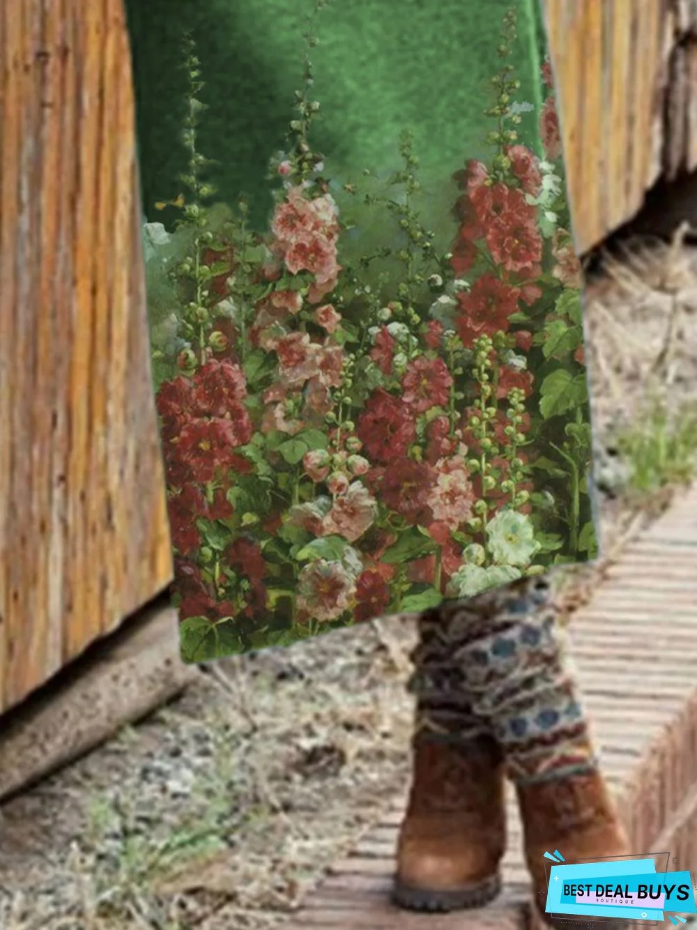 Cotton-Blend Long Sleeve Knitting Dress