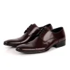 Mens Brown Cap Toe Leather Dress Shoes For Business
