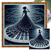 (Stamped/Counted) Piano Girl-11CT Cross Stitch 40*40cm/15.75*15.75in