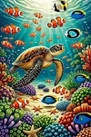 Luxury AB Velvet Diamond Painting Kit - Underwater World