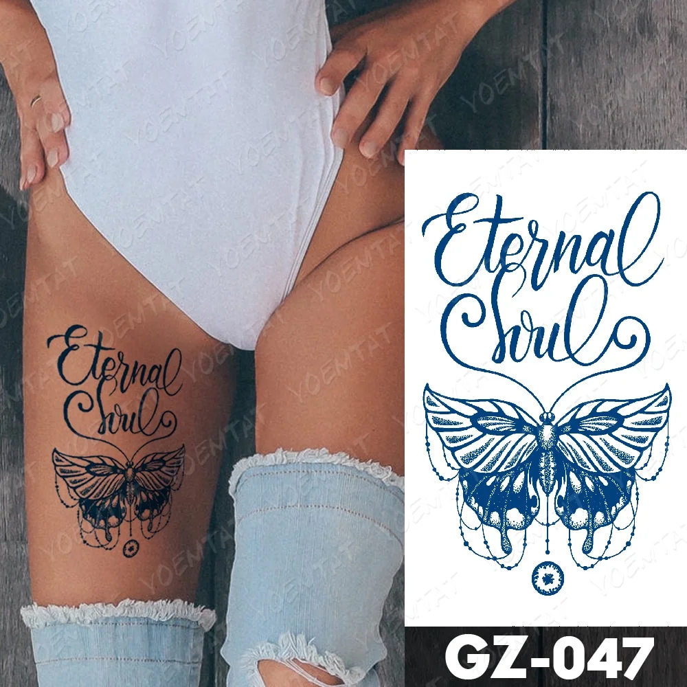 Sdrawing Juice Lasting Ink Waterproof Temporary Tattoo Sticker Genipin Herbal Tatoo Women Body Art Fake Tatto Snake Flower