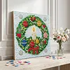 Framed Christmas Wreath - DIY Button Art Painting Kit for Creativity DIY Pearl Dot Crafts for Gift Home Wall Decor 30*30CM