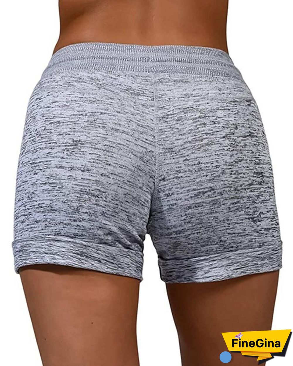Plain Drawstring Basic Yoga Shorts