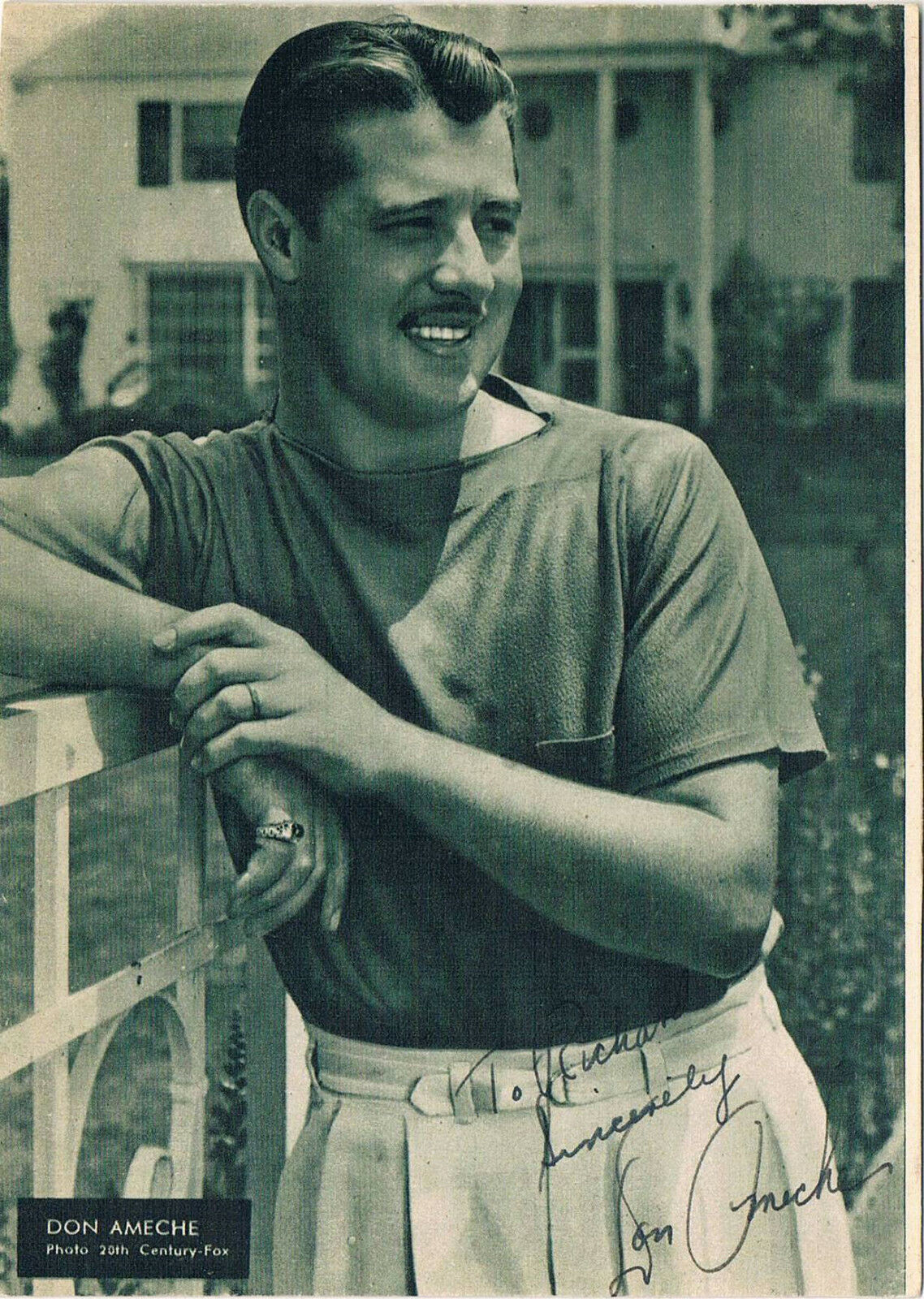 Don Ameche 1908-93 genuine autograph signed picture 4x6