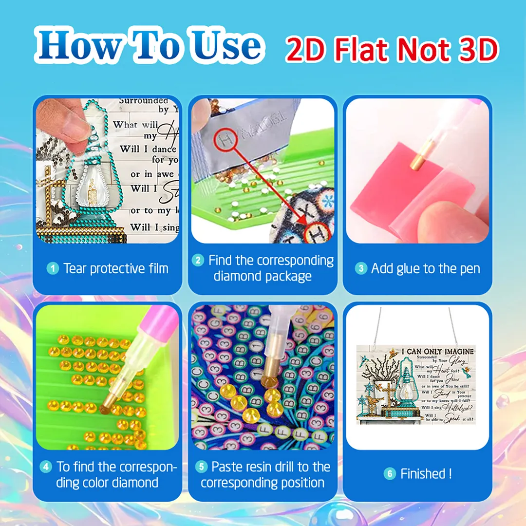 English Letters DIY 5D Round Drill Diamond Art Hanging Gem Painting for Decor