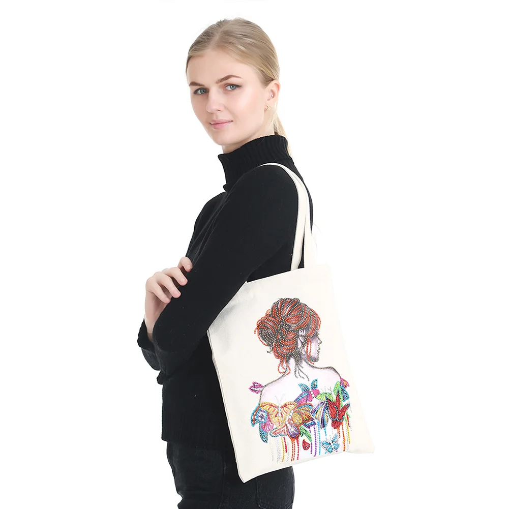 DIY Diamond Painting Eco-Friendly Canvas Bag - Woman
