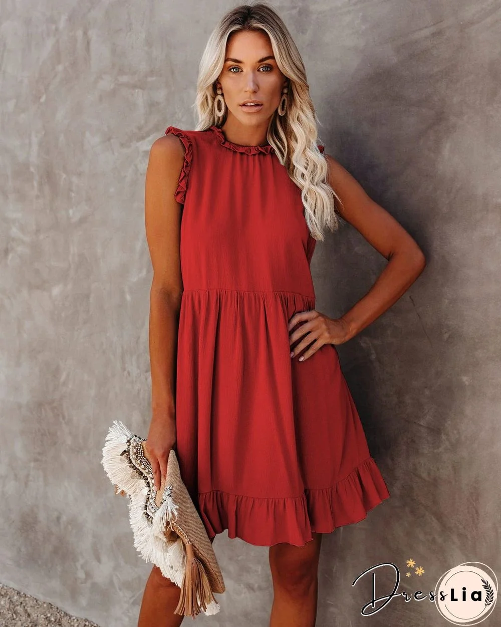 Summer Women's New Dress Ruffled Waist