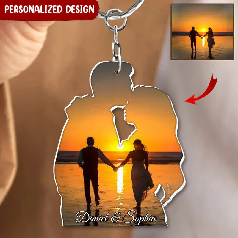 Custom Photo Couple Personalized Acrylic Keychain