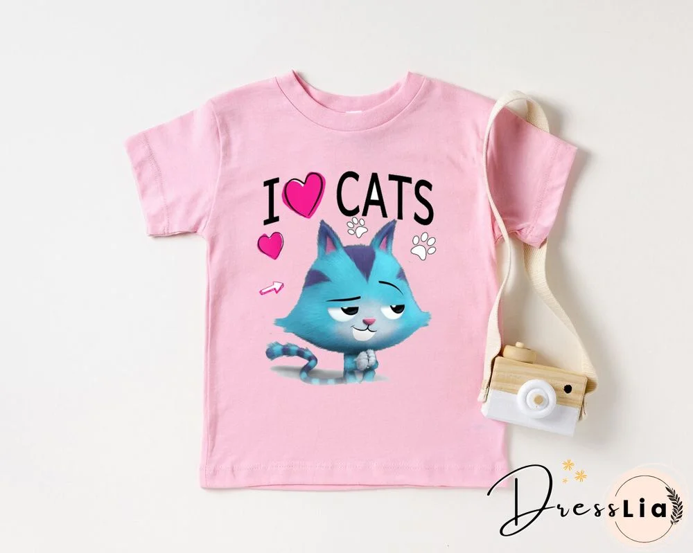 Kawaii Girls T Shirts Gabbys Doll House Cartoon Print Childrens Tshirt Summer Tee Girls Clothes White Camisole Tops