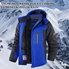 Men's Winter Waterproof Ski Jacket Softshell Fleece Snowboarding Jackets Fishing Hiking Coat With Detachable Hood