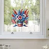 America Flag Fllower DIY Acrylic Diamond Painting Pendant Kits Home Wall Window Hanging Decor