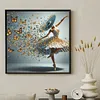 Blue Butterfly Ballerina Special Shaped 5D DIY Partial Drill Diamond Painting Kits 30x30cm Diamond Art Kit for Adults Home Decor