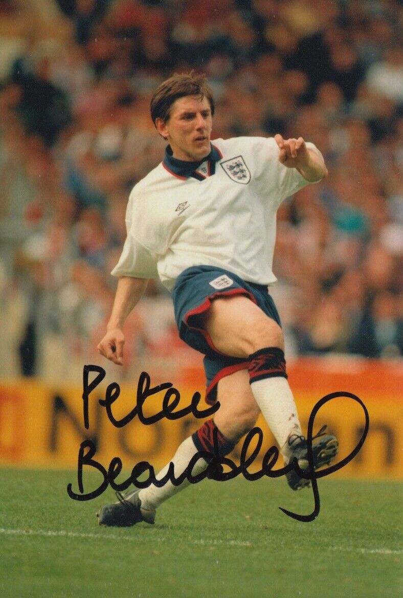 PETER BEARDSLEY HAND SIGNED 6X4 Photo Poster painting ENGLAND FOOTBALL AUTOGRAPH 1