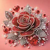 Rote Rose speziell geformte 5D DIY Teilbohrer-Diamant-Mal-Set 30x30cm