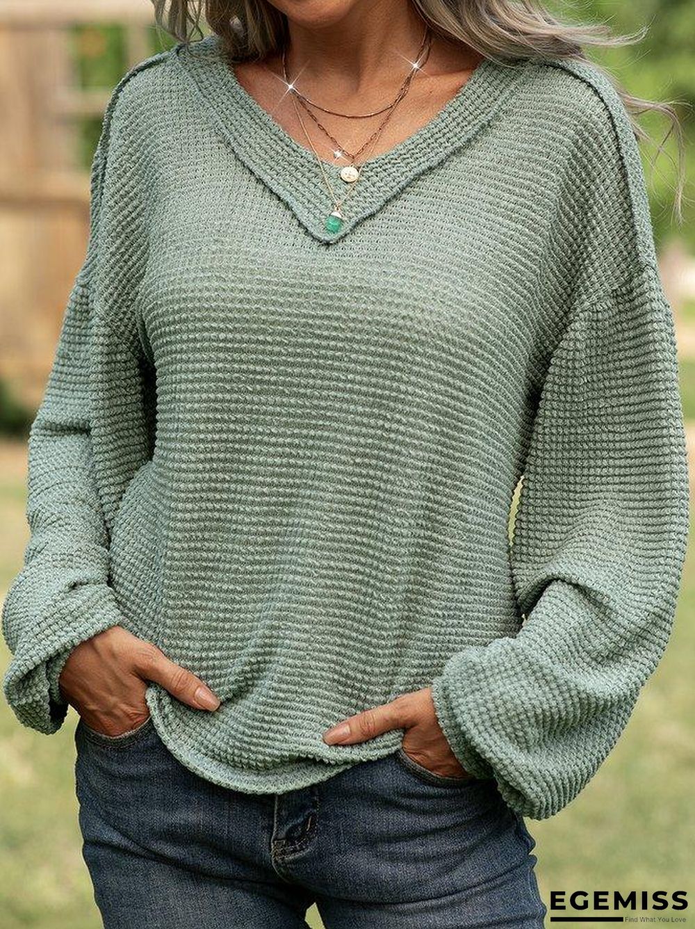 casual long sleeve cocoon shirts & tops | EGEMISS