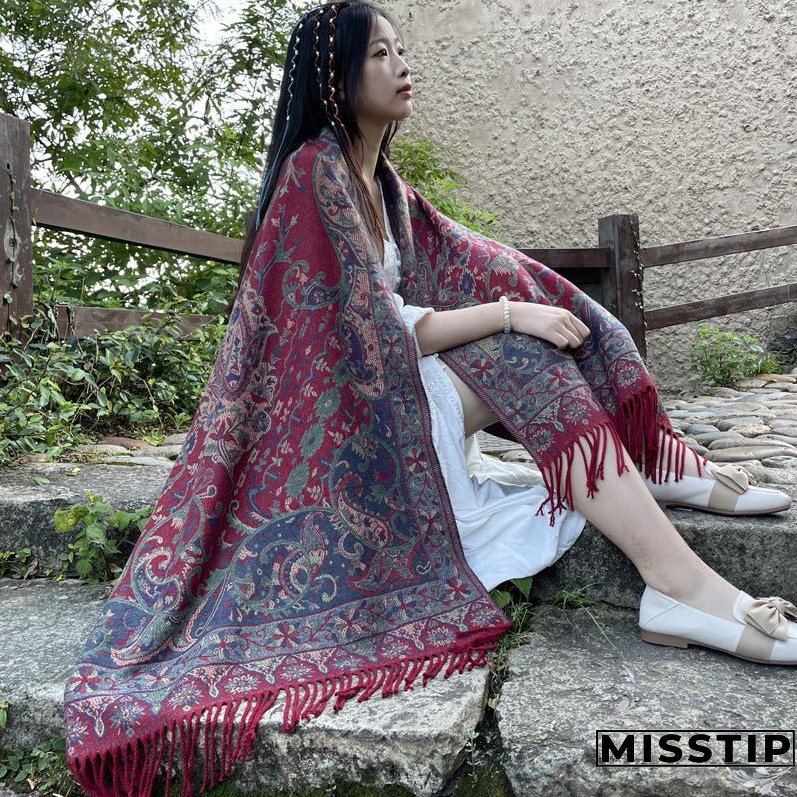 Big Shawl Women's Scarf Dual-use Sunscreen Ethnic Style Cloak Scarf