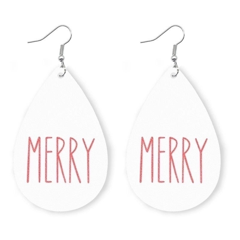 1 Pair Minimalist Classic Style Streetwear Christmas Tree Water Droplets Snowflake Pu Leather Drop Earrings
