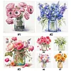 Flowers Full 18CT 2 Strands DIY Stamped Cross Stitch Kits for Beginners Adults Home Wall Decor Cross Stitch Art and Crafts Kits 25x25cm