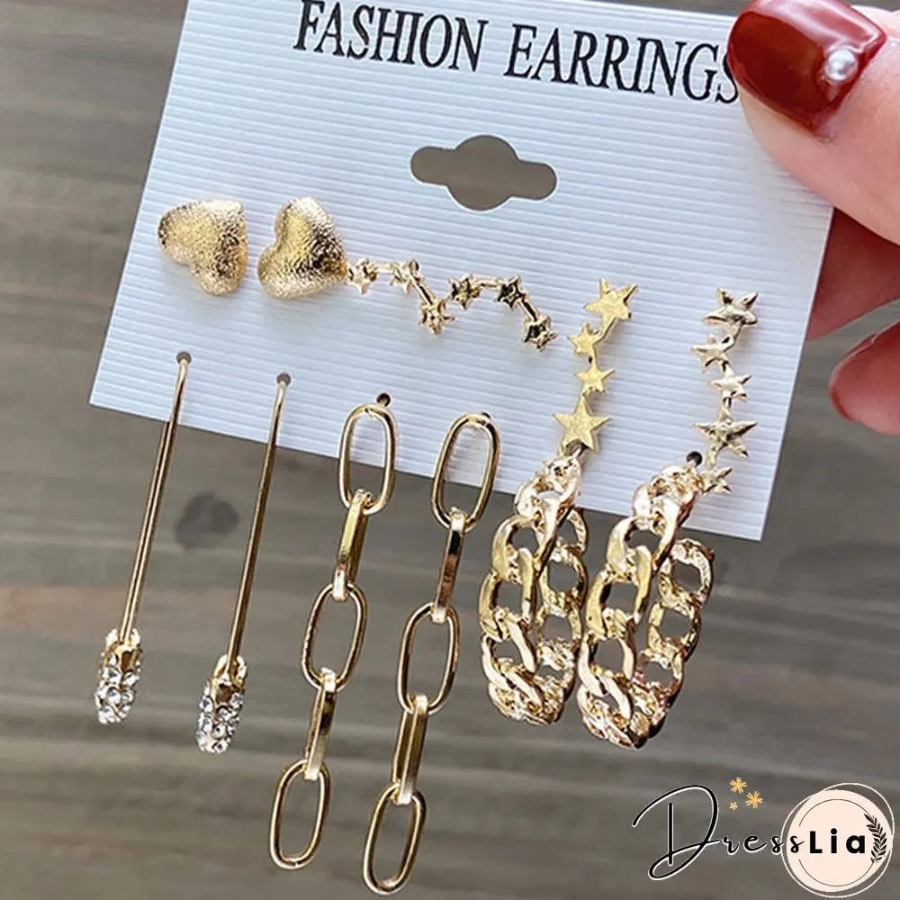 17KM Fashion Pearl Hoop Earrings Set For Women Geometirc Gold Metal Circle Hoop Earrings Brincos Trend Jewelry Gift
