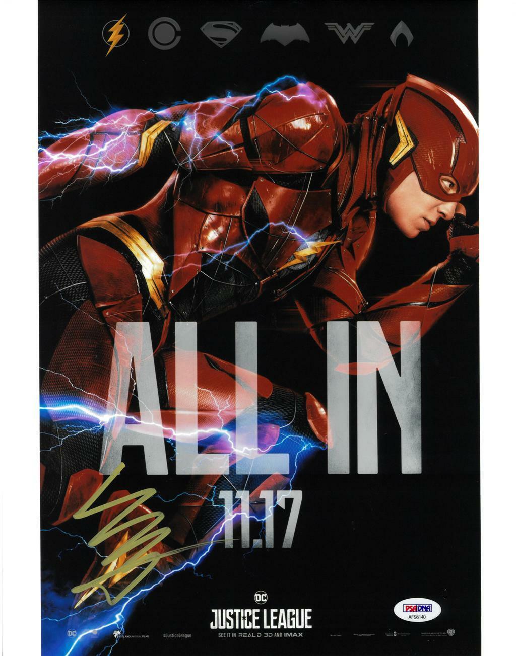 Ezra Miller Signed Justice League Autographed 11x14 Photo Poster painting PSA/DNA #AF98140