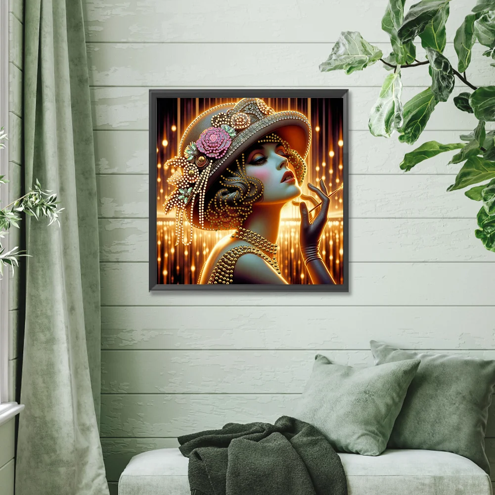 Diamond Painting - Partial Special Shaped Drill - Girl(Canvas|30*30cm)