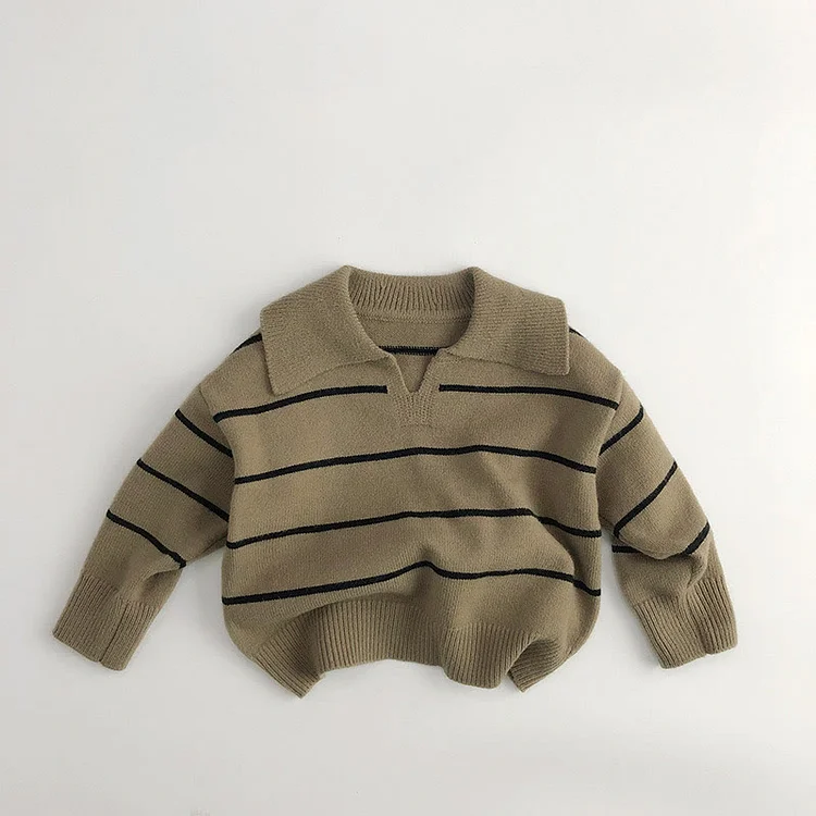 Toddler Boy V-neck Striped Sweater